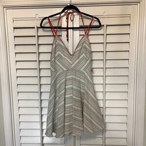 The Impeccable Pig Mint‎ Stripe Halter Dress Size XS